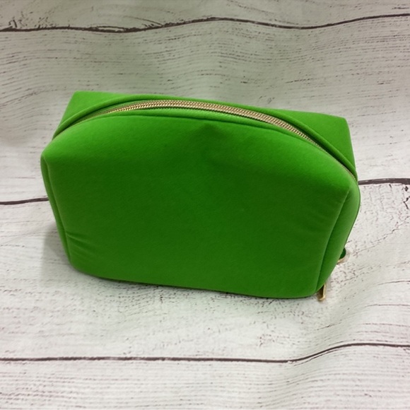 Tata Harper Green Make Up Cosmetic Travel Bag with gold zipper OS - Picture 6 of 10